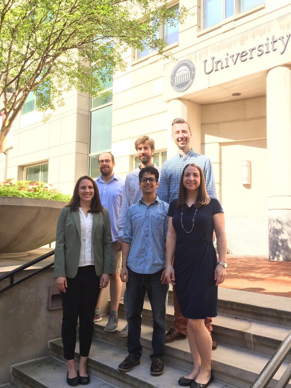 Dr. Calu (front, right) with her lab at The University of Maryland School of Medicine. Of her lab, Dr. Calu says, I am really invigorated by the energy of postdocs and grad students, developing their own projects that take us in totally new directions.