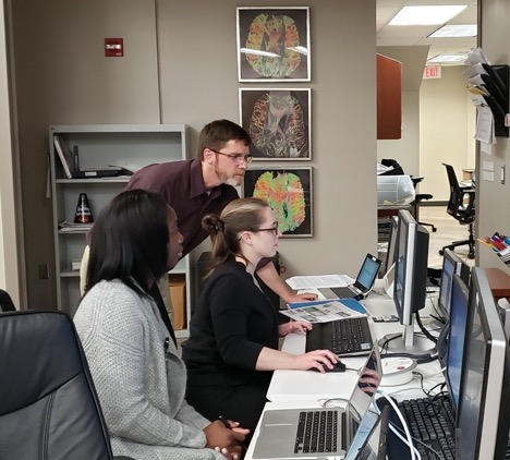 Dr. Knight collecting data with Heather Dark and Juliann Purcell, graduate students at the University of Alabama at Birmingham.