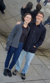 Dr. Knight and his daughter, Addie, at Chicago’s Millennium Bean during the annual meeting of the Society for Neuroscience in 2019.