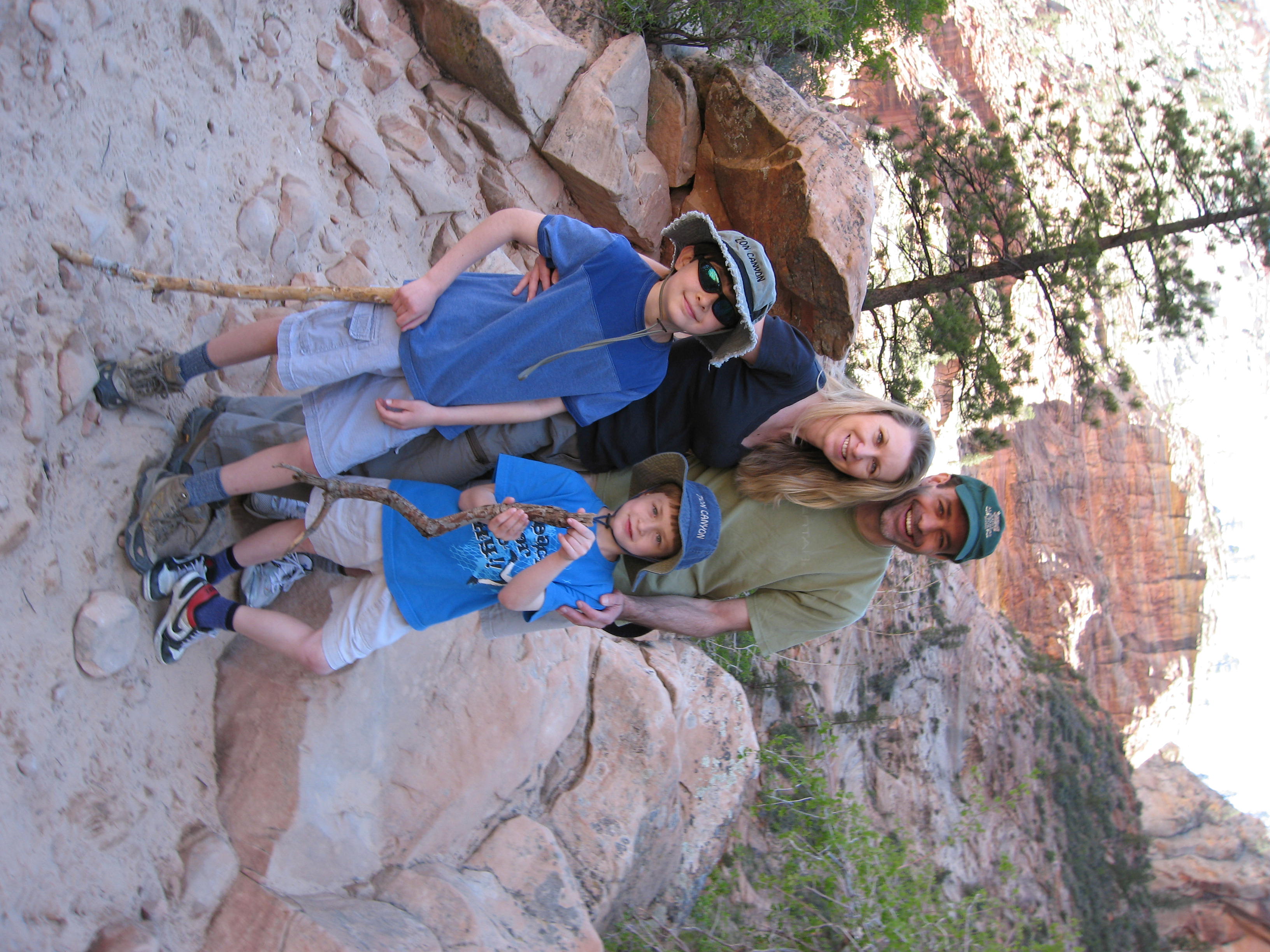 Dr. Petrovich and her family on one of their first visits to Zion National Park in Utah. They have returned several times over the years.