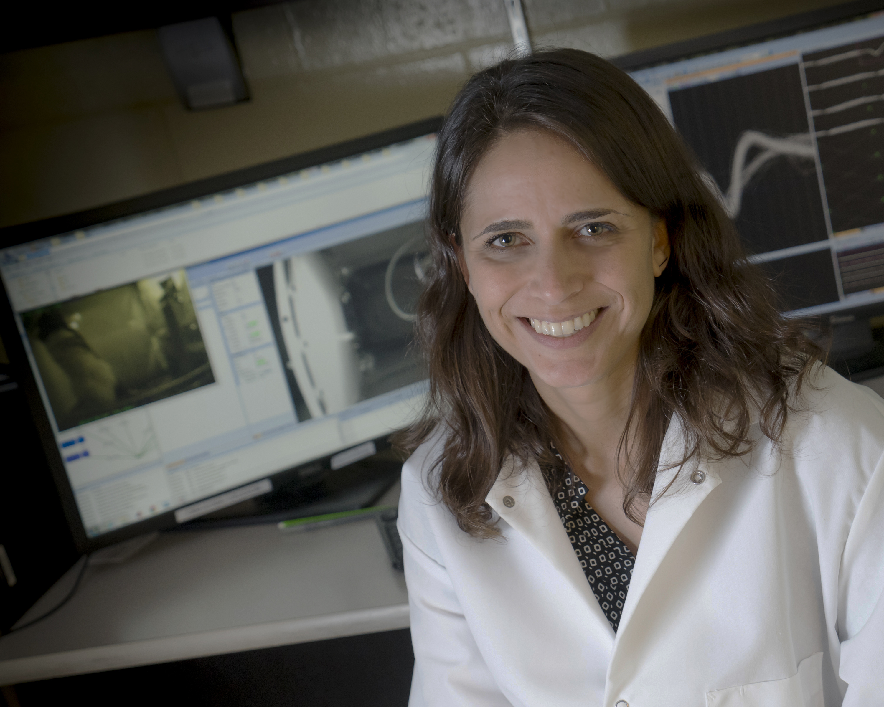 Dr. Sangha in her lab at Purdue University.